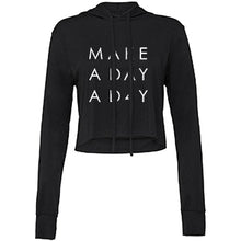 Load image into Gallery viewer, MADAD CROPPED LONG SLEEVE HOODED T-SHIRT