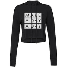 Load image into Gallery viewer, MADAD CROPPED LONG SLEEVE HOODED T-SHIRT