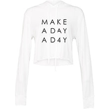 Load image into Gallery viewer, MADAD CROPPED LONG SLEEVE HOODED T-SHIRT