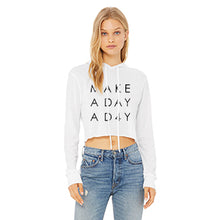 Load image into Gallery viewer, MADAD CROPPED LONG SLEEVE HOODED T-SHIRT