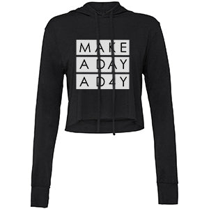 MADAD CROPPED LONG SLEEVE HOODED T-SHIRT